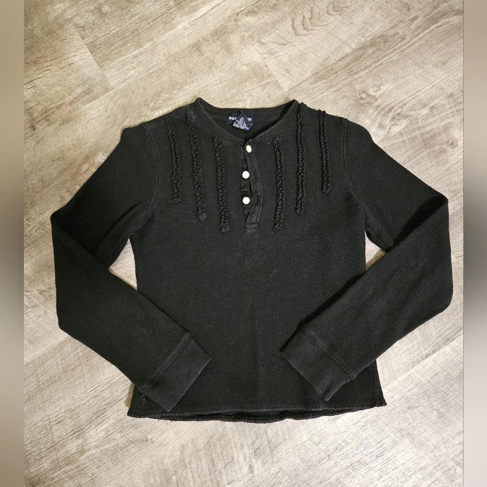 Girls Long Sleeve Thermal Ralph Lauren Top Size Med